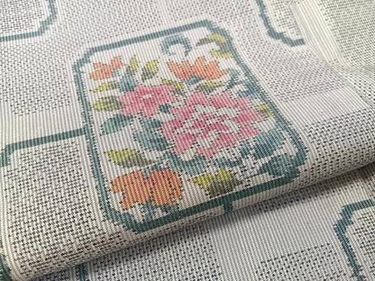 平和屋着物●本場大島紬 7マルキ 総絣 色紙花文 正絹 逸品 未使用 CABB5134vp