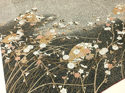 平和屋着物●訪問着 地紙枝花文 たたき染め 金彩 正絹 逸品 CABB5135vp