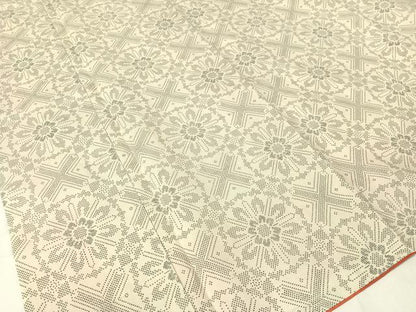 平和屋着物●本場大島紬 白大島 7マルキ 吉祥花文 正絹 逸品 未使用 CABB5136vp