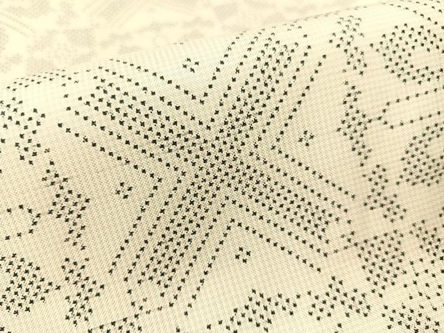 平和屋着物●本場大島紬 白大島 7マルキ 吉祥花文 正絹 逸品 未使用 CABB5136vp