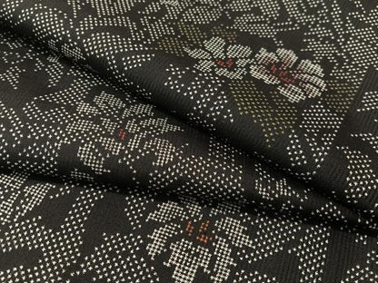 平和屋着物●本場大島紬 7マルキ 草花文 正絹 逸品 CABB5137vp