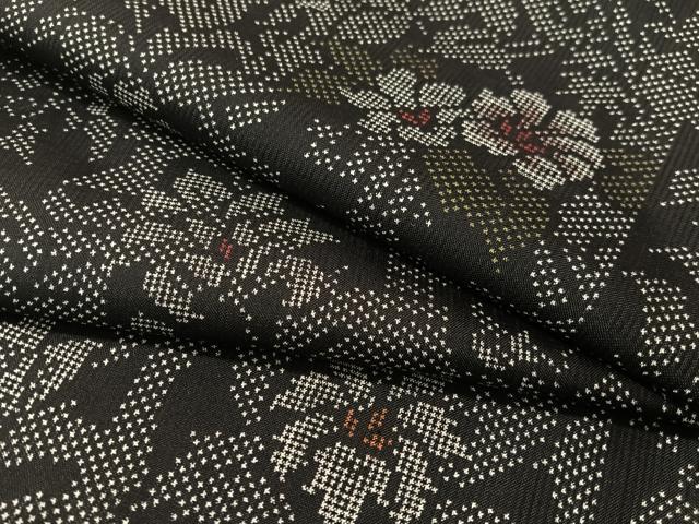 平和屋着物●本場大島紬 7マルキ 草花文 正絹 逸品 CABB5137vp