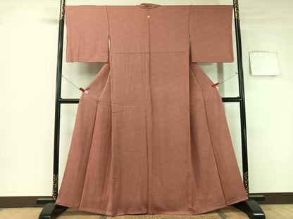 平和屋着物●江戸小紋 鮫小紋柄 紗綾型地紋 鬼しぼ縮緬 正絹 逸品 CABB5138vp