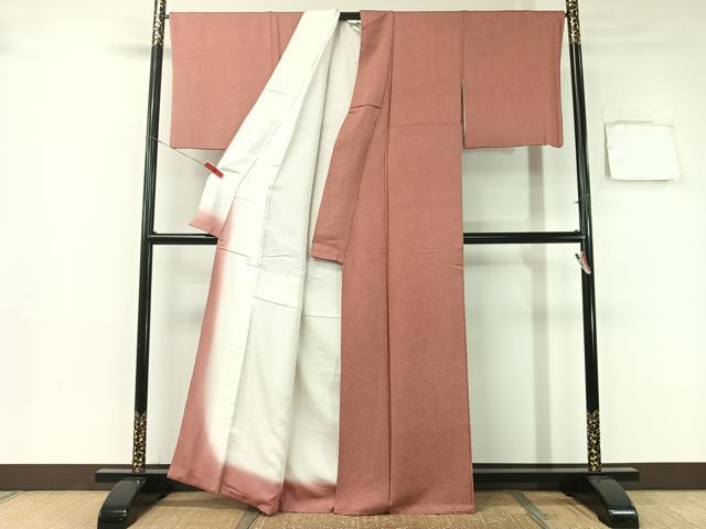 平和屋着物●江戸小紋 鮫小紋柄 紗綾型地紋 鬼しぼ縮緬 正絹 逸品 CABB5138vp