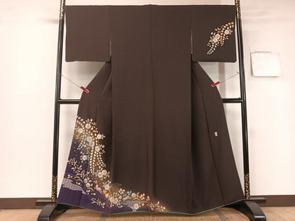 平和屋着物●越後十日町の一流染匠 桐屋・翠山工房 訪問着 辻が花 絞り 跳び兎 暈し染め 金彩 正絹 逸品 CABB5139vp