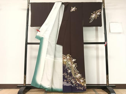 平和屋着物●越後十日町の一流染匠 桐屋・翠山工房 訪問着 辻が花 絞り 跳び兎 暈し染め 金彩 正絹 逸品 CABB5139vp