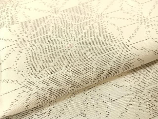 平和屋着物●本場大島紬 白大島 市松麻の葉文 正絹 逸品 未使用 CABB5140vp