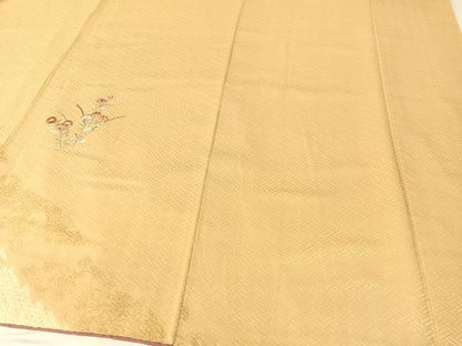 平和屋着物●訪問着 絞り 刺繍 草花文 金彩 正絹 逸品 CABB5141vp