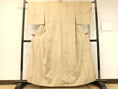 平和屋着物●結城紬 100亀甲 飛び亀甲柄 雪輪紐文 正絹 逸品 CABB5142vp