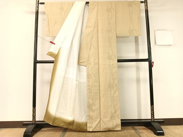 平和屋着物●結城紬 100亀甲 飛び亀甲柄 雪輪紐文 正絹 逸品 CABB5142vp