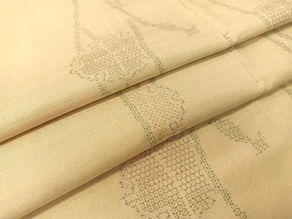 平和屋着物●結城紬 100亀甲 飛び亀甲柄 雪輪紐文 正絹 逸品 CABB5142vp