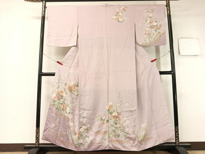 平和屋着物●訪問着 雪輪草花文 暈し染め 金彩 正絹 逸品 未使用 CABB5143vp