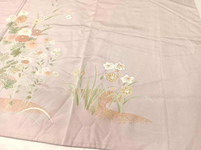 平和屋着物●訪問着 雪輪草花文 暈し染め 金彩 正絹 逸品 未使用 CABB5143vp
