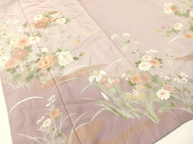 平和屋着物●訪問着 雪輪草花文 暈し染め 金彩 正絹 逸品 未使用 CABB5143vp