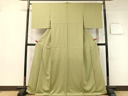 平和屋着物●上質な色無地 柳茶色 正絹 逸品 未使用 CABB5145vp