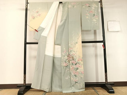 平和屋着物●訪問着 友禅 御所車枝花文 暈し染め 正絹 逸品 CABB5148vp
