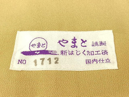 平和屋着物●訪問着　紬地　手描き　立波芝花文　やまと誂製　正絹　逸品　CABB5152vp