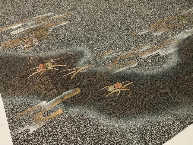 平和屋着物●訪問着　霞花鼓文　たたき染め　金銀彩　正絹　逸品　CABB5155vp 平和屋着物○訪問着 霞花鼓文 たたき染め 金銀彩 正絹 逸品 CABB5155vp