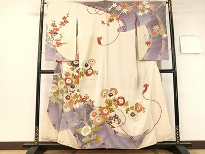 平和屋着物●アンティーク　大正ロマン　訪問着　菊花文　金彩　正絹　逸品　CABB5157vp