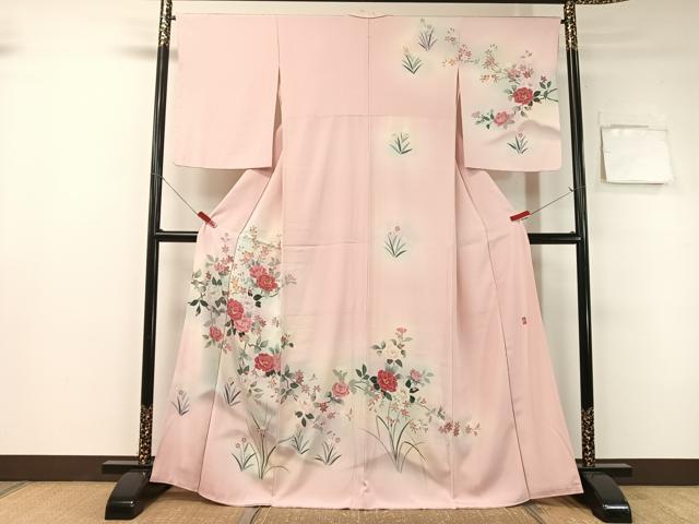 平和屋着物●訪問着　友禅　作家物　枝花文　暈し染め　正絹　逸品　CABB5161vp