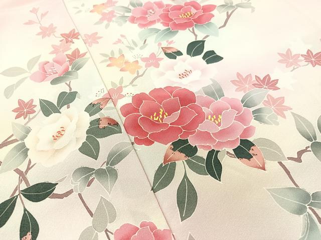 平和屋着物●訪問着　友禅　作家物　枝花文　暈し染め　正絹　逸品　CABB5161vp