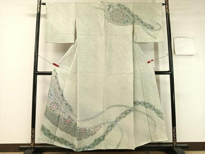 平和屋着物●訪問着 総絞り 吉祥花文 正絹 逸品 CABB5162vp