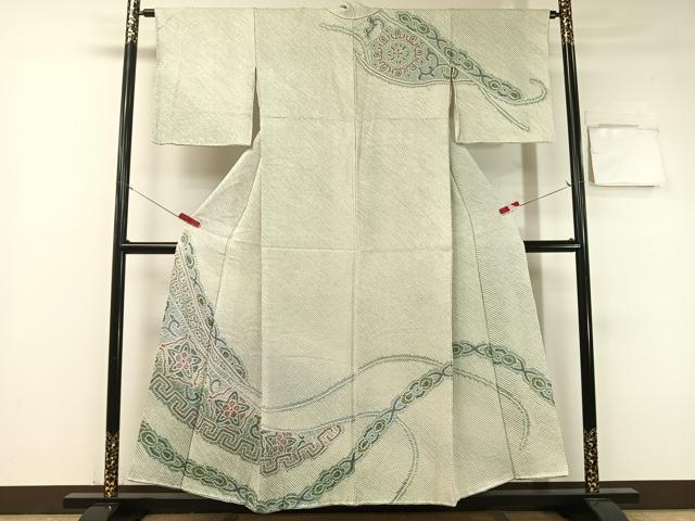 平和屋着物●訪問着 総絞り 吉祥花文 正絹 逸品 CABB5162vp