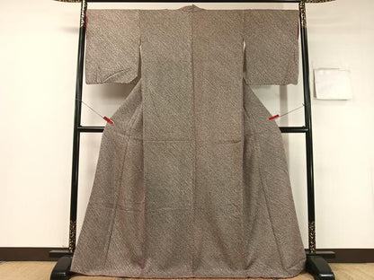 平和屋着物●大変加工の良い総絞り小紋　黒地　正絹　逸品　CABB5165vp