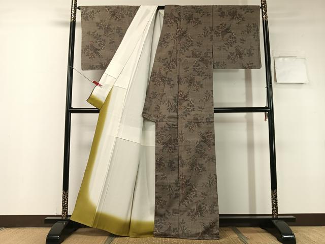 平和屋着物●上質な紬　更紗花鳥文　正絹　逸品　未使用　CABB5169vp 平和屋着物○上質な紬 更紗花鳥文 正絹 逸品 未使用 CABB5169vp