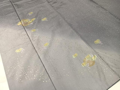 平和屋着物●本場染大島紬　訪問着　刺繍　葡萄蔦の葉丸文　金銀彩　正絹　逸品　CABB5171vp