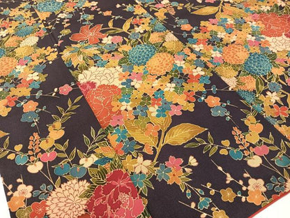 平和屋着物●上質な小紋　草花文　鬼しぼ縮緬　正絹　逸品　CABB5172vp