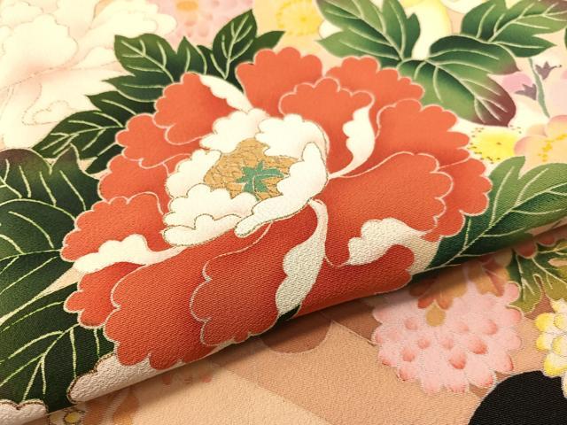 平和屋着物●豪華黒留袖　雲取り草花文　金彩　正絹　逸品　CABB5175vp