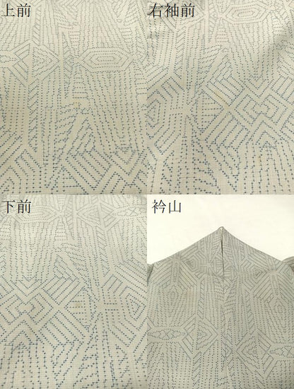 平和屋着物●本場大島紬　白大島　7マルキ　幾何学文様　正絹　逸品　CABB5178vp