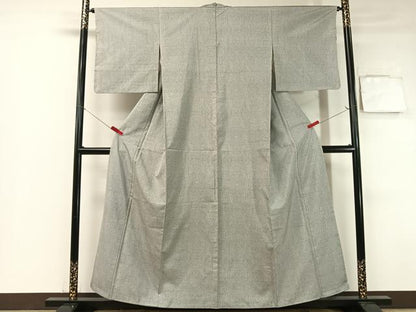 平和屋着物●本場大島紬　白大島　7マルキ　幾何学文様　正絹　逸品　CABB5178vp
