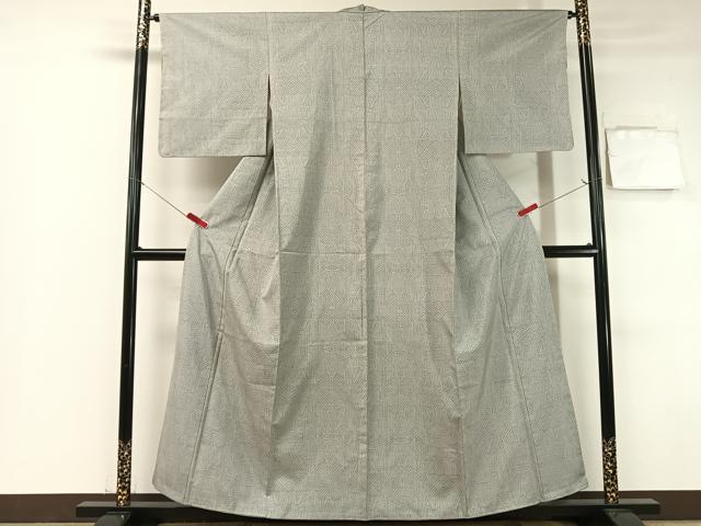 平和屋着物●本場大島紬　白大島　7マルキ　幾何学文様　正絹　逸品　CABB5178vp