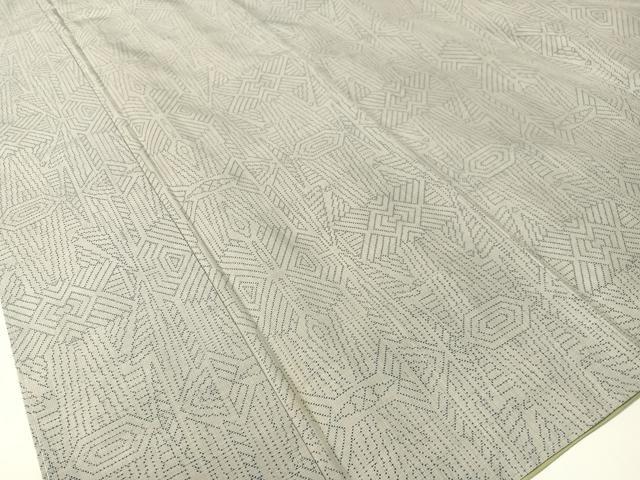 平和屋着物●本場大島紬　白大島　7マルキ　幾何学文様　正絹　逸品　CABB5178vp
