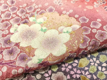 平和屋着物●豪華振袖　絞り　雪輪花文　暈し染め　金通し地　正絹　逸品　未使用　CABB5180vp