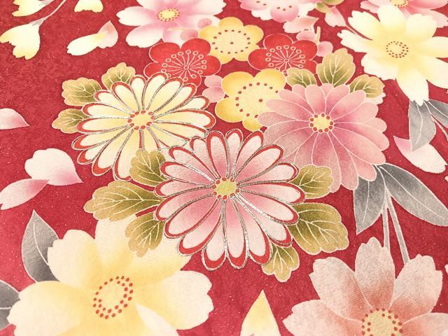 平和屋着物●豪華振袖　駒刺繍　草花文　暈し染め　銀通し地　正絹　逸品　CABB5182vp