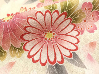 平和屋着物●豪華振袖　駒刺繍　草花文　暈し染め　銀通し地　正絹　逸品　CABB5182vp