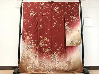 平和屋着物●豪華振袖　駒刺繍　花火　暈し染め　銀通し地　正絹　逸品　CABB5184vp