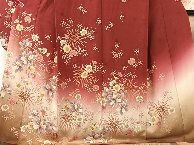 平和屋着物●豪華振袖　駒刺繍　花火　暈し染め　銀通し地　正絹　逸品　CABB5184vp 平和屋着物○豪華振袖 駒刺繍 花火 暈し染め 銀通し地 正絹