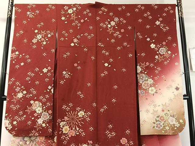 平和屋着物○豪華振袖 駒刺繍 花火 暈し染め 銀通し地 正絹