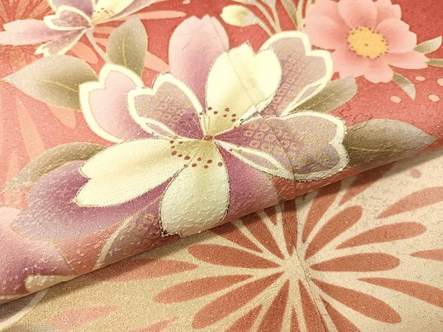 平和屋着物●豪華振袖　駒刺繍　花火　暈し染め　銀通し地　正絹　逸品　CABB5184vp