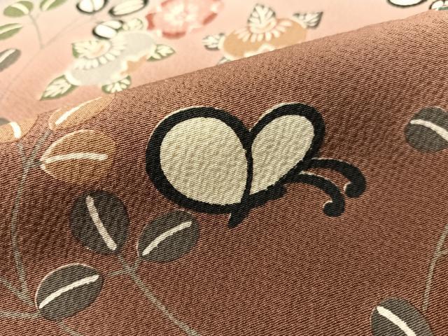 平和屋着物●訪問着　型染め　花蝶文　暈し染め　正絹　逸品　CABB5187vp