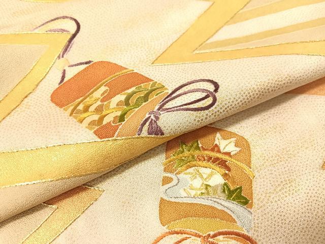 平和屋着物●創業460年・千總　訪問着　刺繍　切嵌印籠文　金彩　大丸扱い　正絹　逸品　CABB5188vp