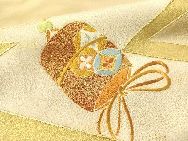 平和屋着物●創業460年・千總　訪問着　刺繍　切嵌印籠文　金彩　大丸扱い　正絹　逸品　CABB5188vp