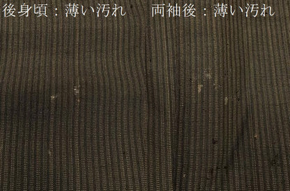 平和屋着物＃男性 長羽織 紬地 間道 正絹 逸品 CABB5207ua