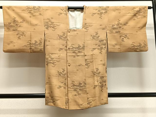 平和屋着物■道行コート　流水花文　西武百貨店扱い　正絹　逸品　CABB5228ua