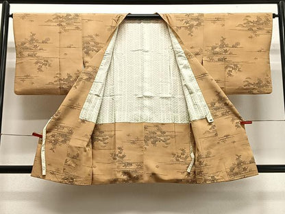 平和屋着物■道行コート　流水花文　西武百貨店扱い　正絹　逸品　CABB5228ua