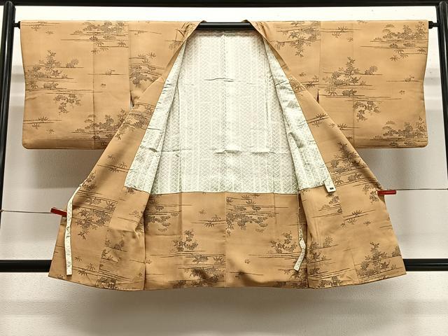 平和屋着物■道行コート　流水花文　西武百貨店扱い　正絹　逸品　CABB5228ua